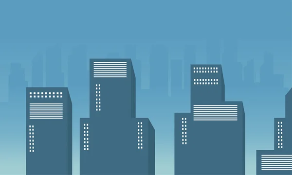 Silueta de diseño del edificio vector plano — Vector de stock