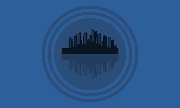 Silhouette de la ville icône vecteur plat — Image vectorielle