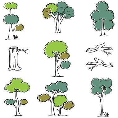 Stil ağaç dizi doodle