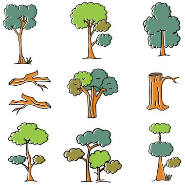 Farklı küme ağacının doodle