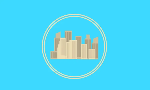 City icon vector flat illustration — Stock Vector
