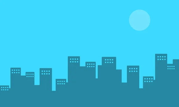 Silhouette de ville vecteur plat — Image vectorielle