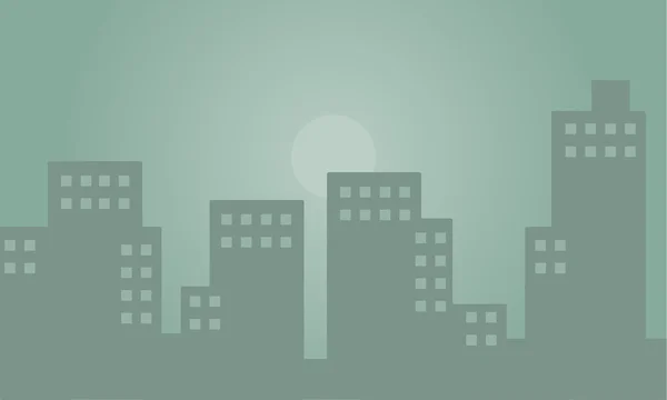 Silueta del edificio con niebla — Vector de stock