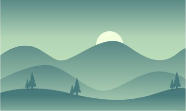 Dağ vektör düz silueti