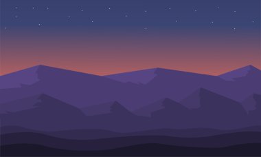 Siluet gece tepeleri manzarası
