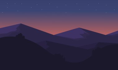 Gece dağ silueti