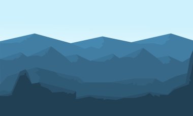 Tepeler vektör silüeti düz manzara