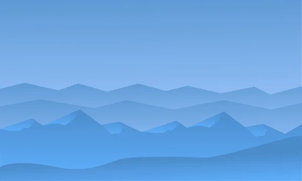 Silhouett van blauwe heuvels landschap — Stockvector