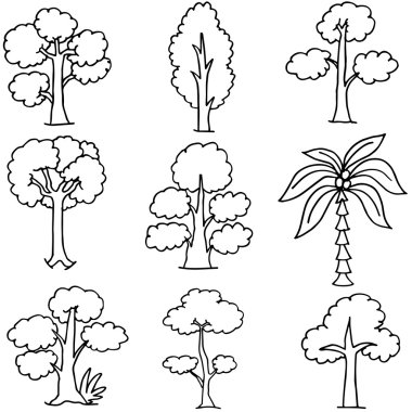 Ağaç el Doodle çizmek stili