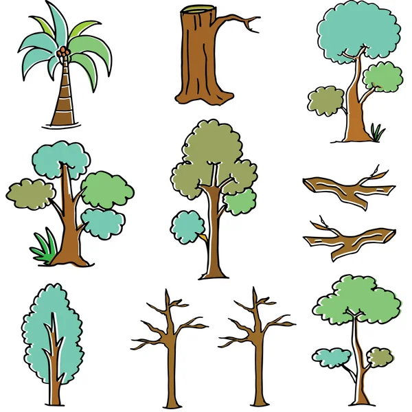 Doodle av träd vektor konst — Stock vektor