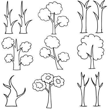 Doodle ağacının koleksiyonu ayarla