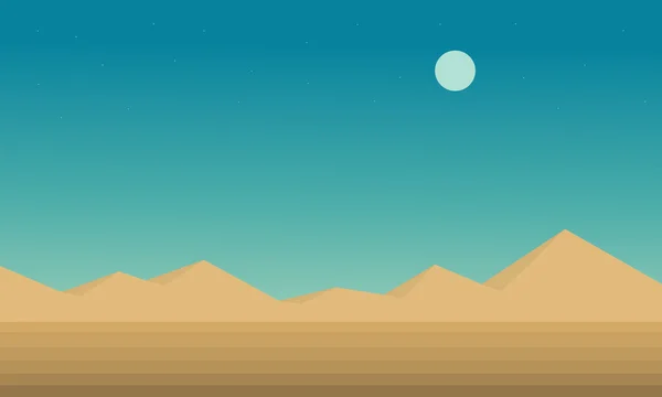 Paisaje colina y desierto vector plano — Vector de stock