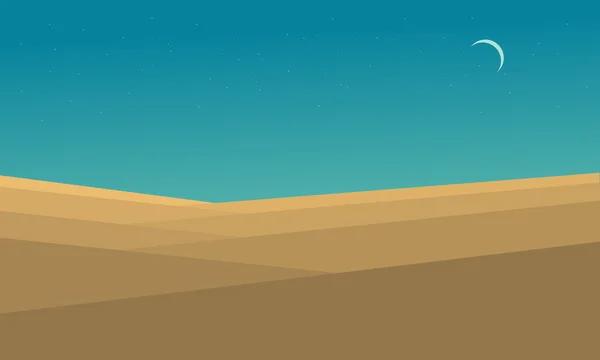 Paisaje del desierto en la noche vector plano — Vector de stock