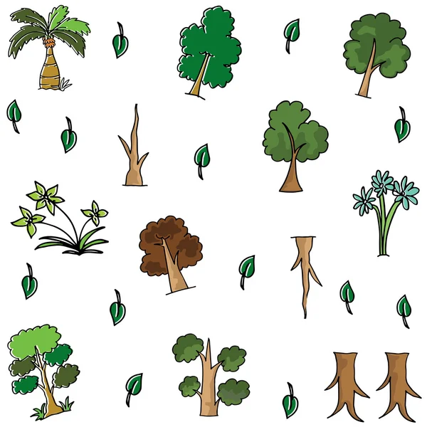 Doodles'ın vektör ağacında çizgi film