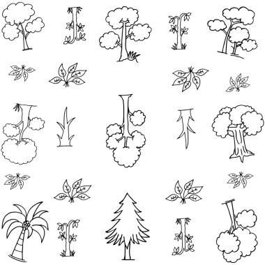 El çizmek ağaç üzerinde karalamalar