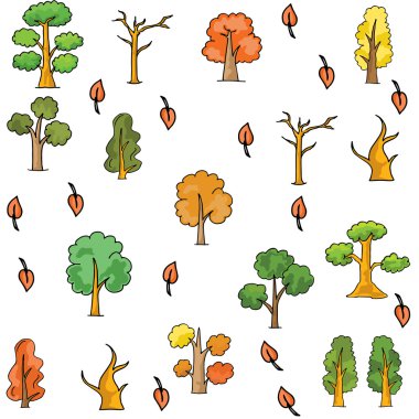 Ağaç farklı koleksiyon doodle