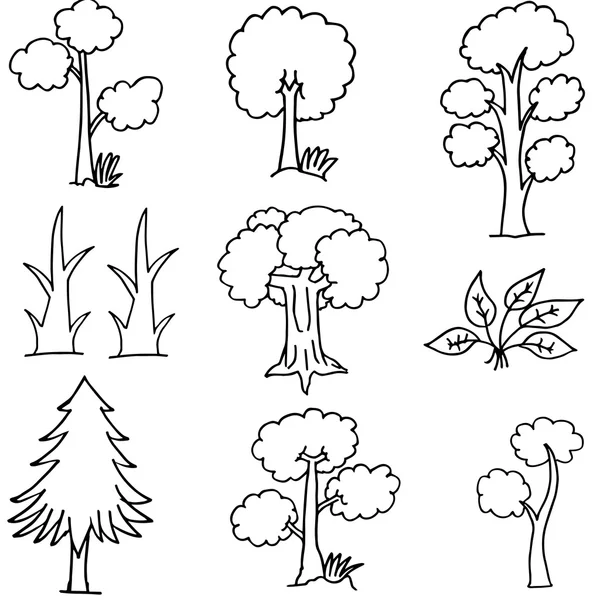 Ağaç doğa el Doodle çizmek