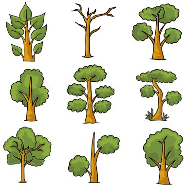 Doğada karalamalar ağaç süsleme