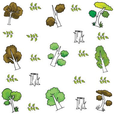 Ağaç ağaç yaprak Doodles