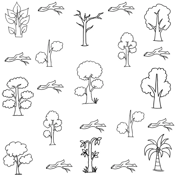 Illustration vectorielle plate de l'ensemble des arbres — Image vectorielle