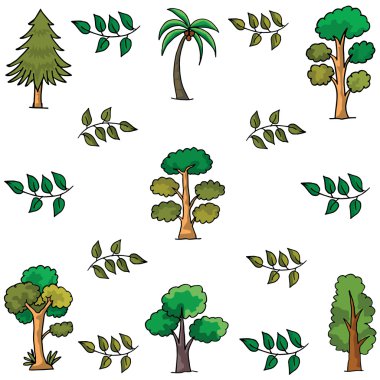 Ağacı palmiye yaprağı doodle