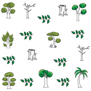 Ağaç Doodles vektör sanat