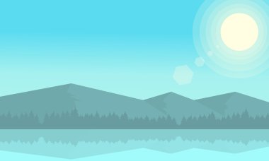 Sabah dağ manzarası ve nehir