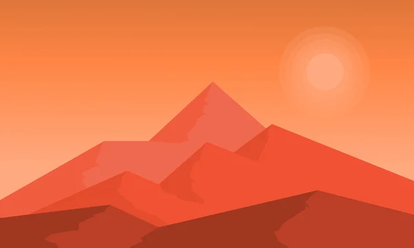 Bij zonsondergang hight berg landschap vector — Stockvector