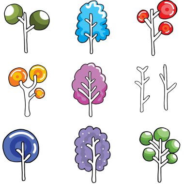 Benzersiz ağaç üzerinde karalamalar ayarla