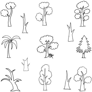 Ağaç el çizmek Doodles vektör sanat