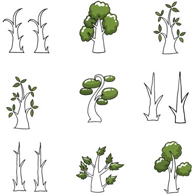 Doodle basit ağaç vektör sanat