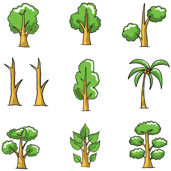 Basit ağaç karalamalar topluluğu