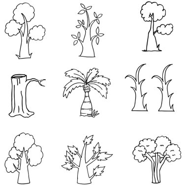 Doğa ağaç el Doodle çizmek