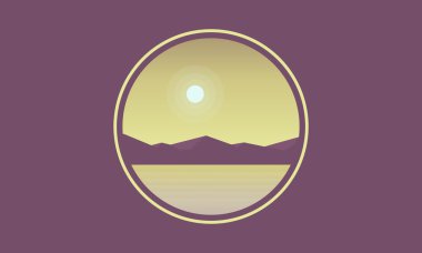 Siluet oof dağ gölü ile