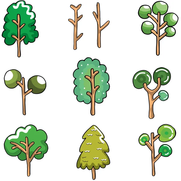 Ornament tree unique on doodles — Stock Vector
