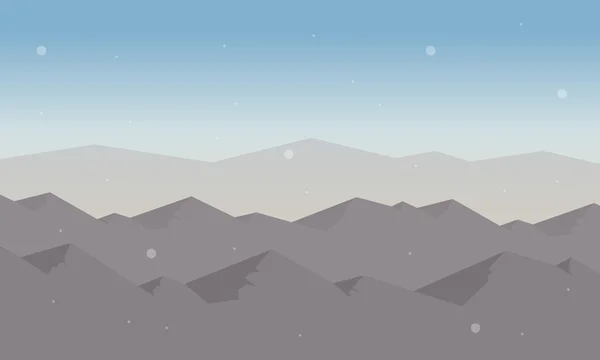 Silhouet van heuvel met sneeuw — Stockvector