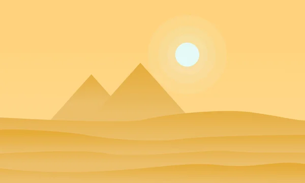 Силуэт пирамиды и солнца — стоковый вектор