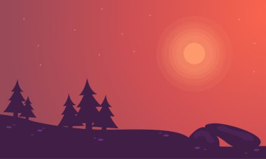 Ladin ve rock Hills silüeti