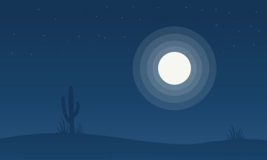 Kaktüs moon ile silüeti