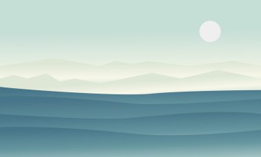 Tatlı manzara siluet vektör