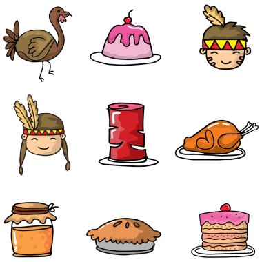 Nesne Şükran vektör Doodle