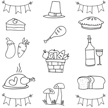 Öğe Şükran el Doodle çizmek