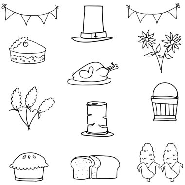 El Doodle çizmek Şükran günü