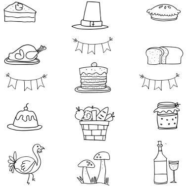 El Şükran vektör doodle çizmek