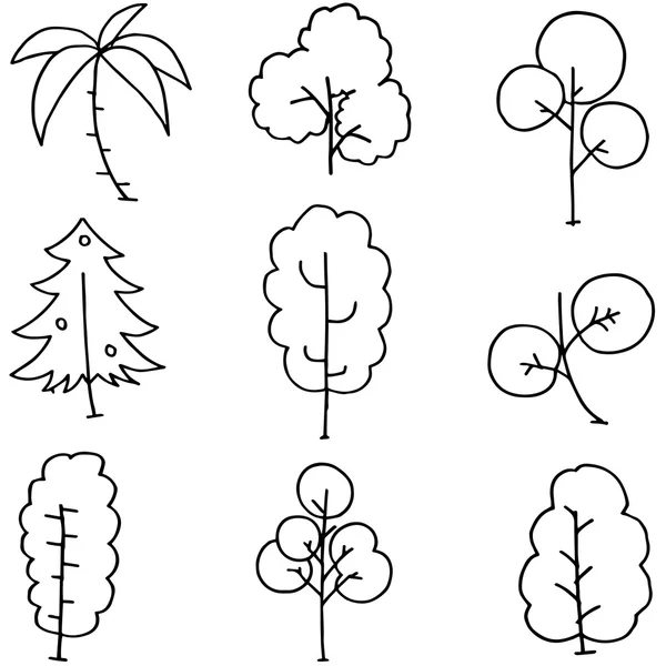 Árbol simple en doodles vector — Vector de stock