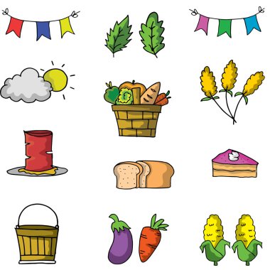 Öğe Şükran Doodle ayarla