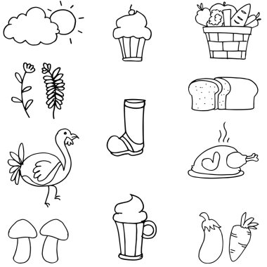 El çizmek Şükran üzerinde karalamalar ayarla