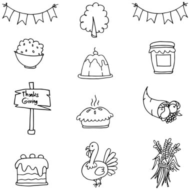 Doodle Şükran öğe ayarlayın