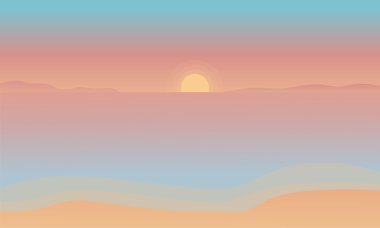 Gün batımını kumsalda silüeti