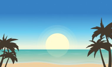 Plaj manzara vektör sanat